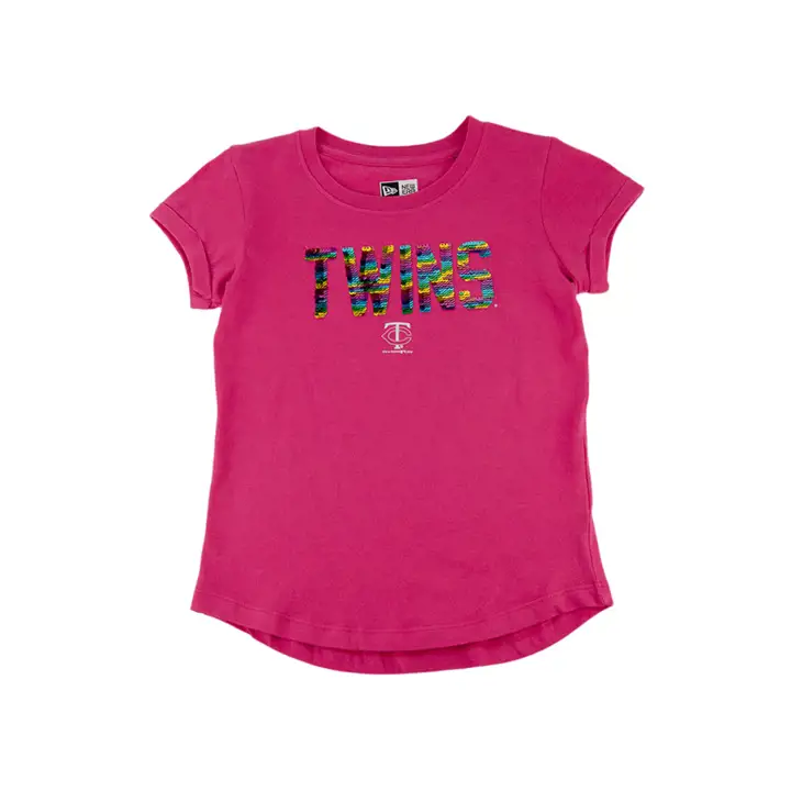 T-shirt à paillettes réversibles pour jeunes filles Minnesota Twins MLB 20 PNK