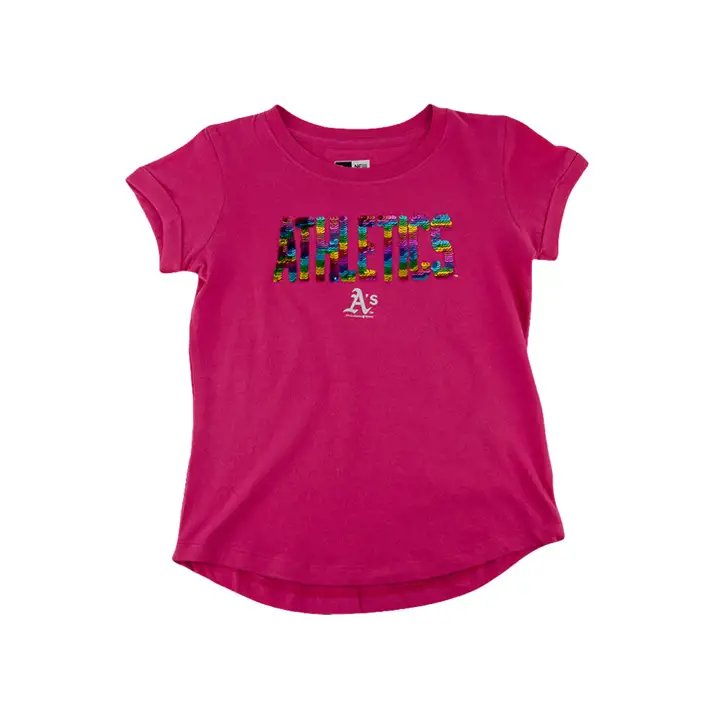 T-shirt à sequins réversibles pour filles Oakland Athletics MLB 20 PNK
