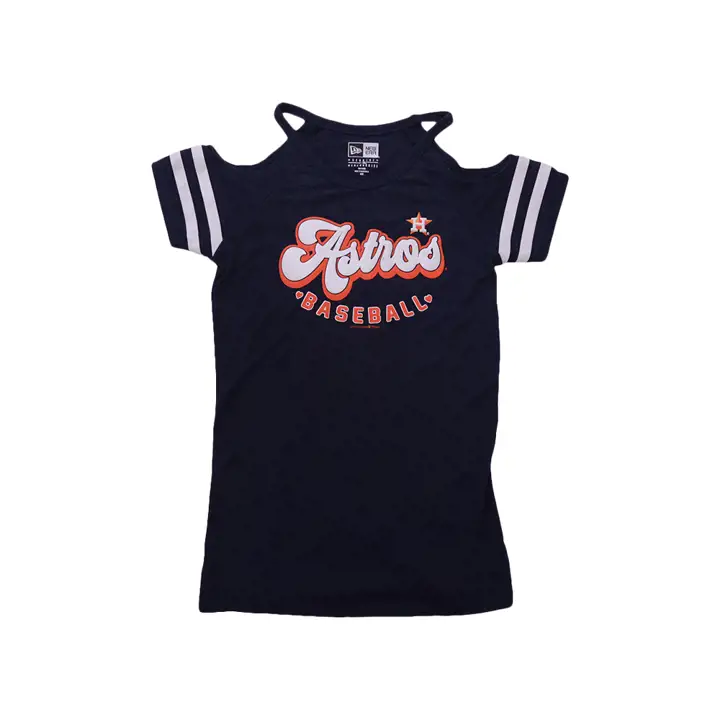 Haut à épaules dénudées pour jeune fille MLB Houston Astros 20 NAVY