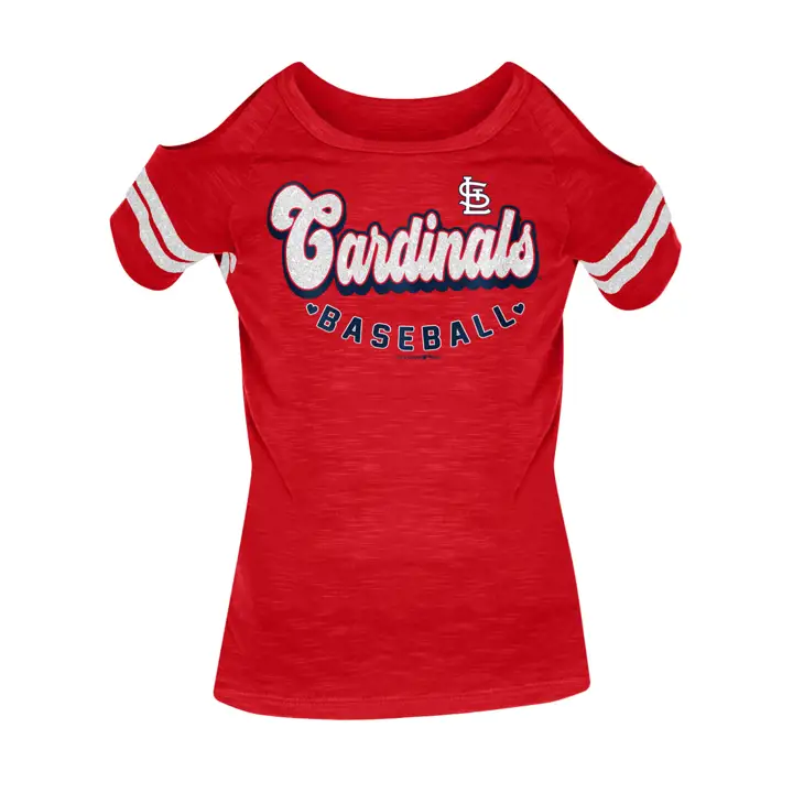 Haut fille St. Louis Cardinals MLB Cold Shoulder 20 ROUGE