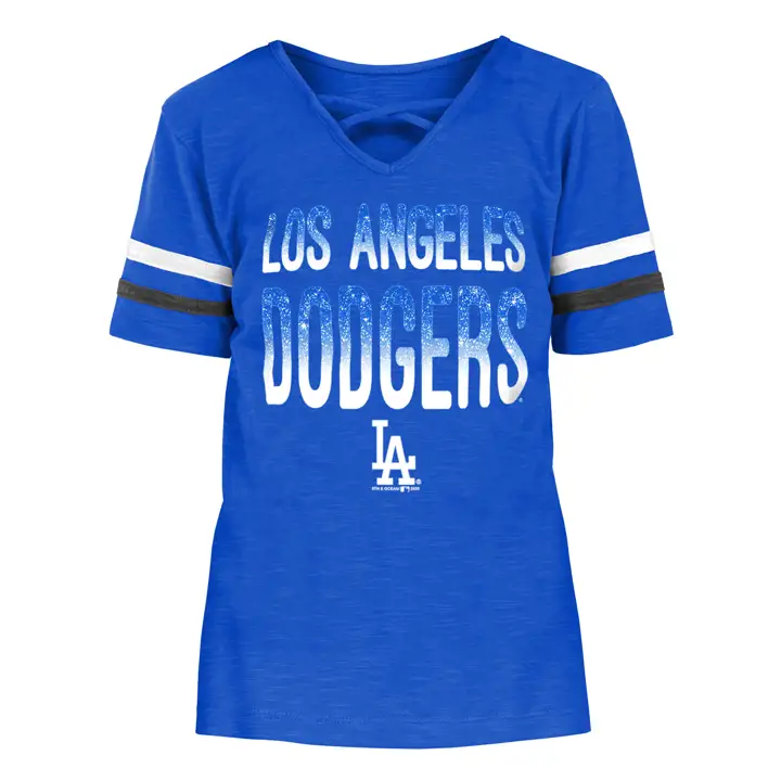 T-shirt noué à paillettes pour jeunes filles MLB Los Angeles Dodgers 2