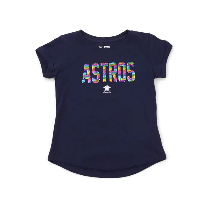 T-shirt à paillettes réversibles MLB Houston Astros pour fille 20 MARINE
