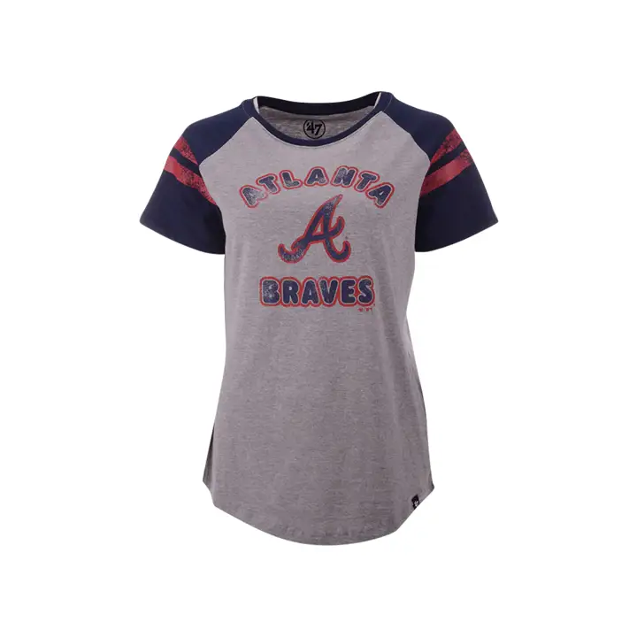 T-shirt Raglan Femme MLB Atlanta Braves Fly Out 20 GRIS/MARINE