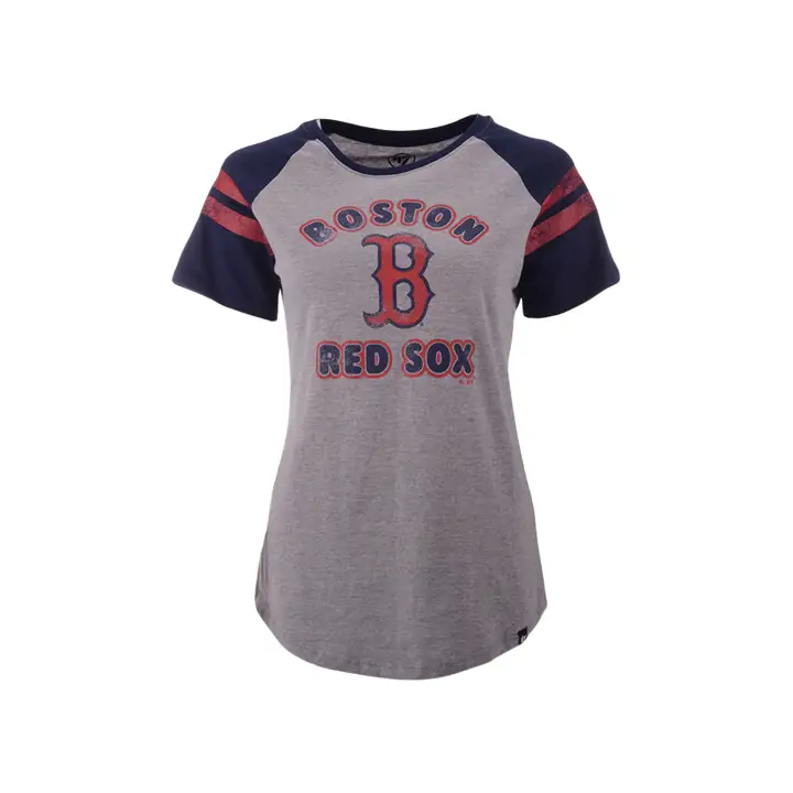 T-shirt raglan femme MLB Boston Red Sox Fly Out 20 GRIS/BLEU MARINE