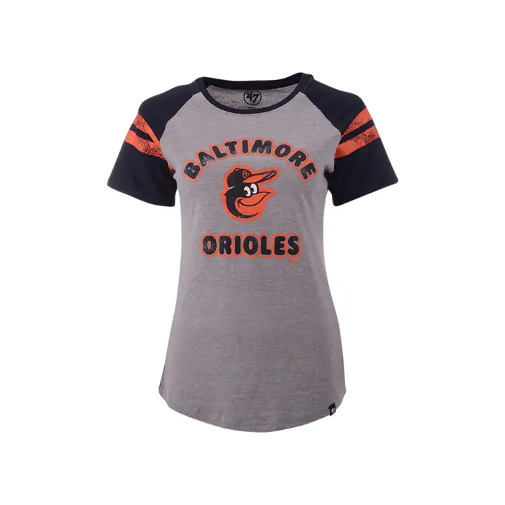 T-shirt Raglan Femme MLB Fly Out Baltimore Orioles 20 GRIS/NOIR