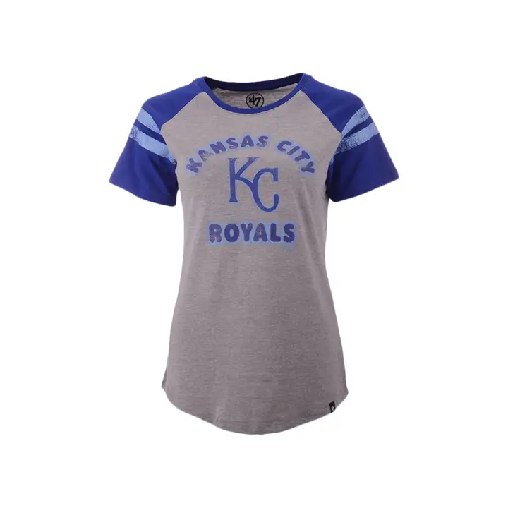 T-shirt raglan femme MLB Kansas City Royals Fly Out 20 GRIS/BLEU