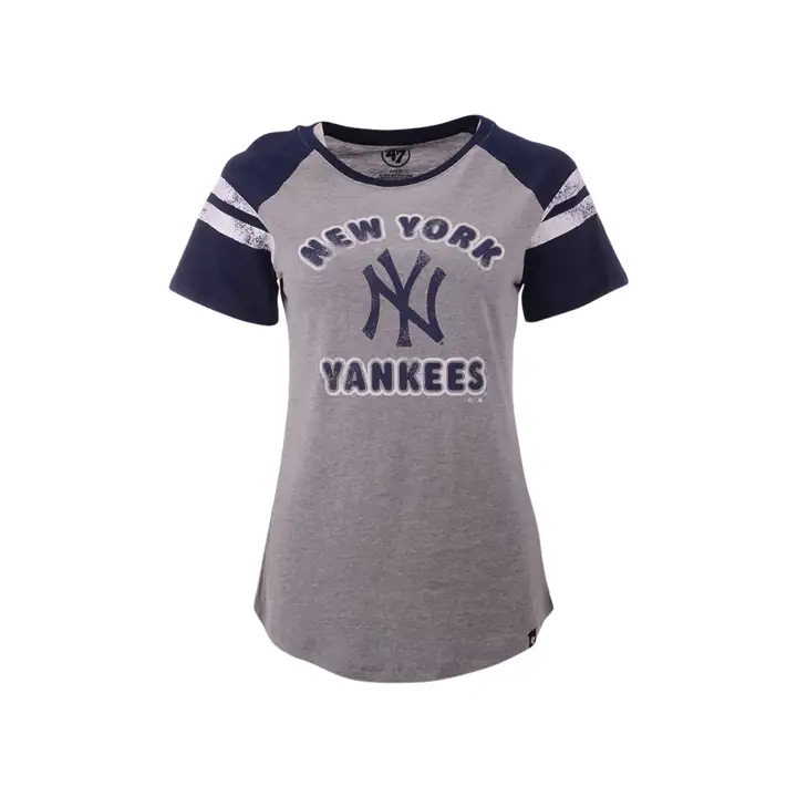 T-shirt raglan femme NEW YORK YANKEES MLB Fly Out 20 GRIS/BLEU MARINE