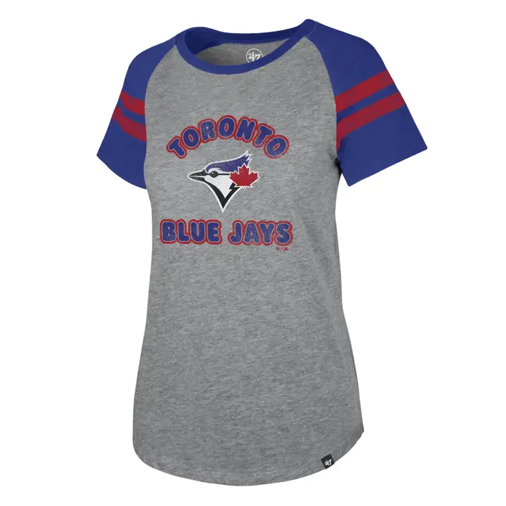 TORONTO BLUE JAYS MLB T-shirt Raglan Femme Fly Out 20 GRIS/BLEU