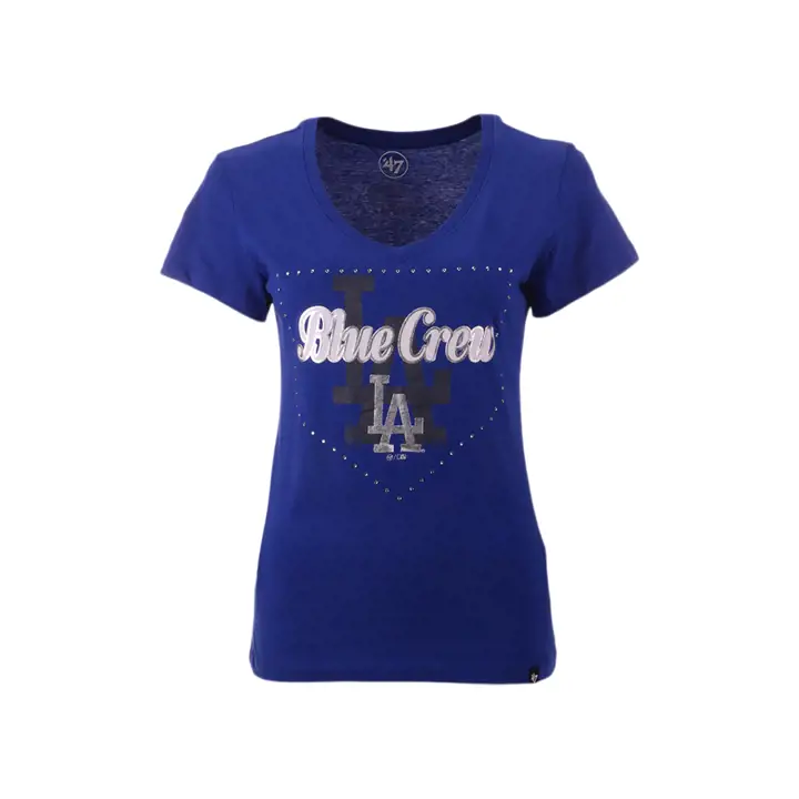 LOS ANGELES DODGERS MLB Maillot de baseball domicile avec slogan Ultra Rival Col en V pour femme