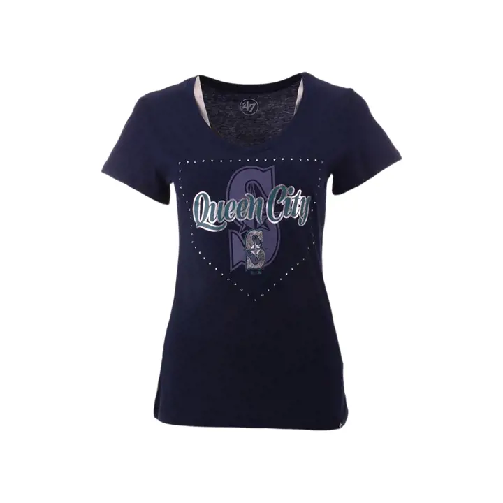 SEATTLE MARINERS MLB Tee-shirt Femme Rival Ultra à Col V Slogan Domicile