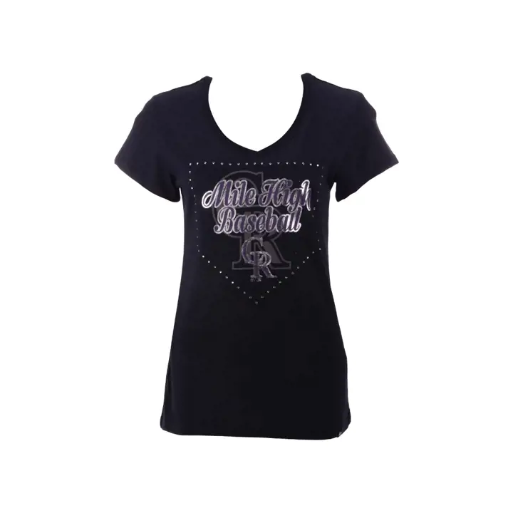 COLORADO ROCKIES MLB Femme Domicile Slogan Ultra Rival Col V Te