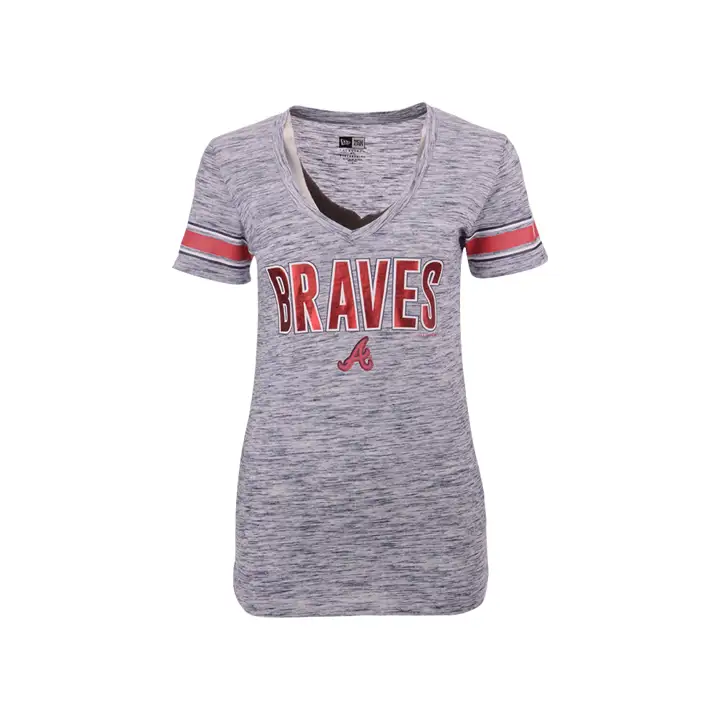 T-shirt Femme Atlanta Braves MLB Délavé à l'Acide 20 Marine