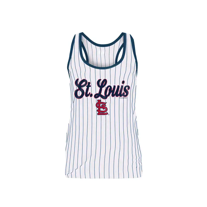 Débardeur rayé pour femmes MLB des Cardinals de St. Louis 20 BLA/MAR