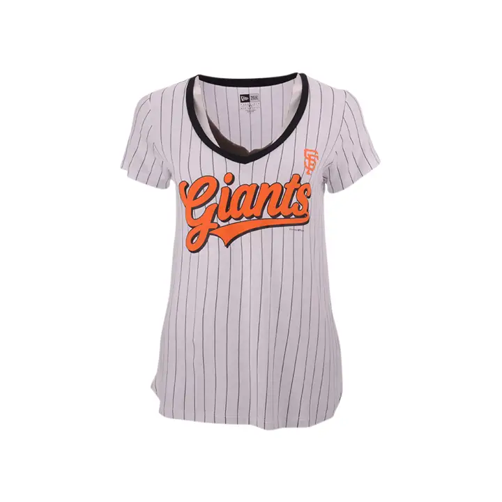 T-shirt Femme Col V Rayé MLB San Francisco Giants 20