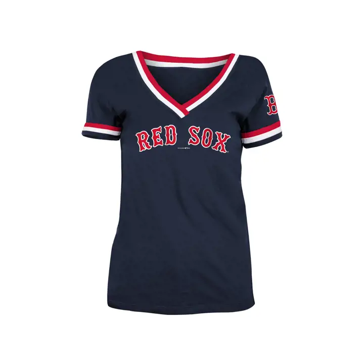 Boston Red Sox MLB T-shirt Femme Bicolore 20 MARINE/BLC/