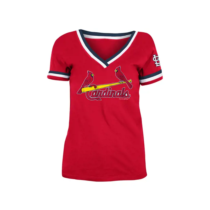 St. Louis Cardinals MLB T-shirt Femme à Biais Contrastant 20 ROUGE/