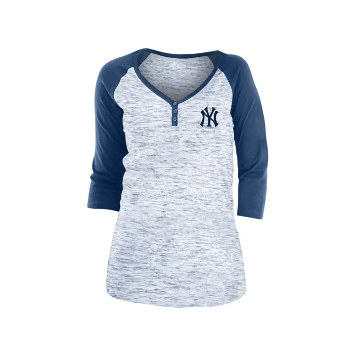 New York Yankees MLB T-shirt Raglan Femme Chiné 20 NAVY