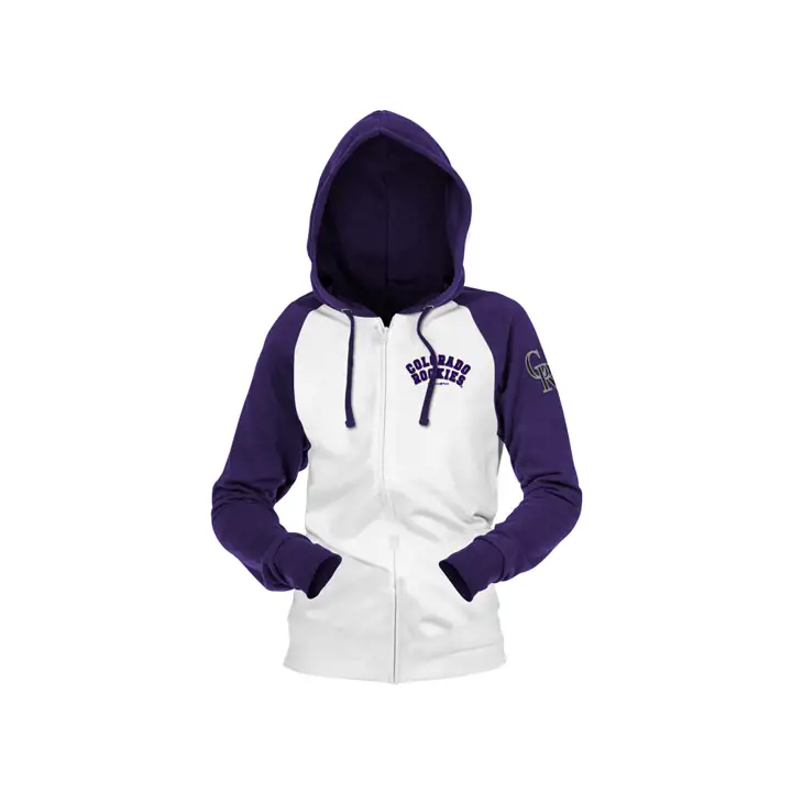 Colorado Rockies MLB Sweat à Capuche Zippé Contraste Femme 20 BLANC/P