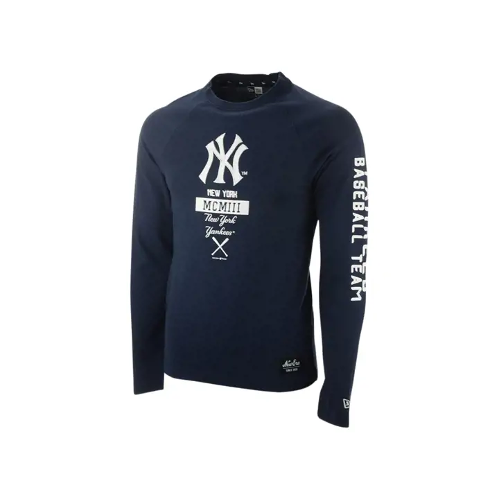 T-shirt manches longues New York Yankees MLB Stacked Line Up bleu marine