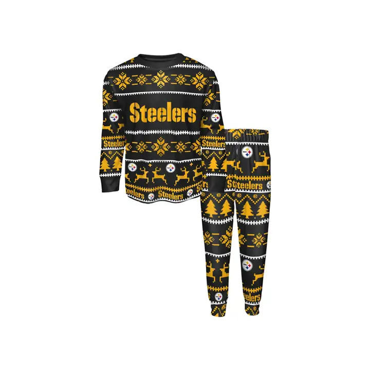 Ensemble de pyjama de vacances Pittsburgh Steelers NFL Wordmark pour jeune BL