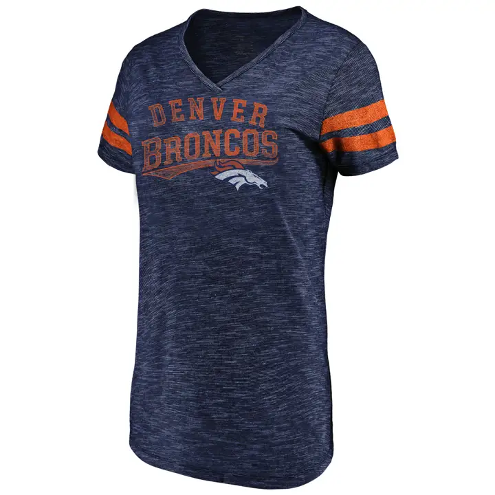 T-SHIRT ENCOLURE EN V EN CROISÉ DENVER BRONCOS Rayures Croisées AST