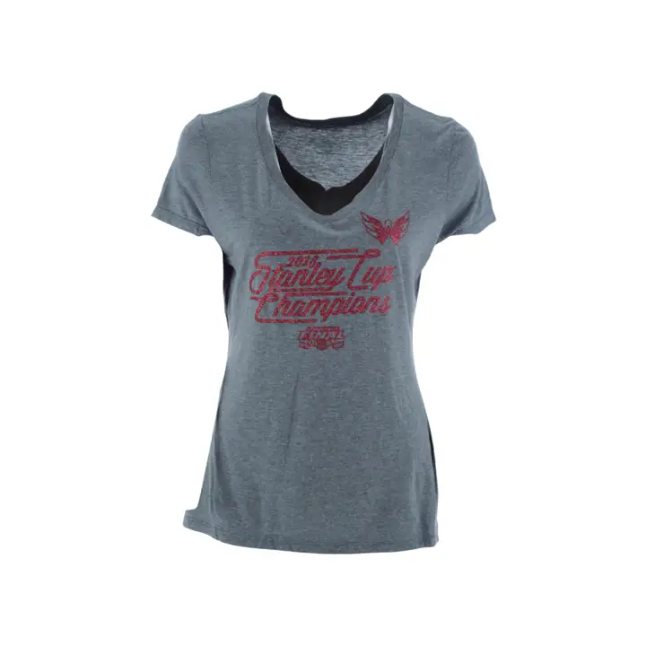 WASHINGTON CAPITALS W/SS V-NECK TRIBLEND TEE-Tripping AST
