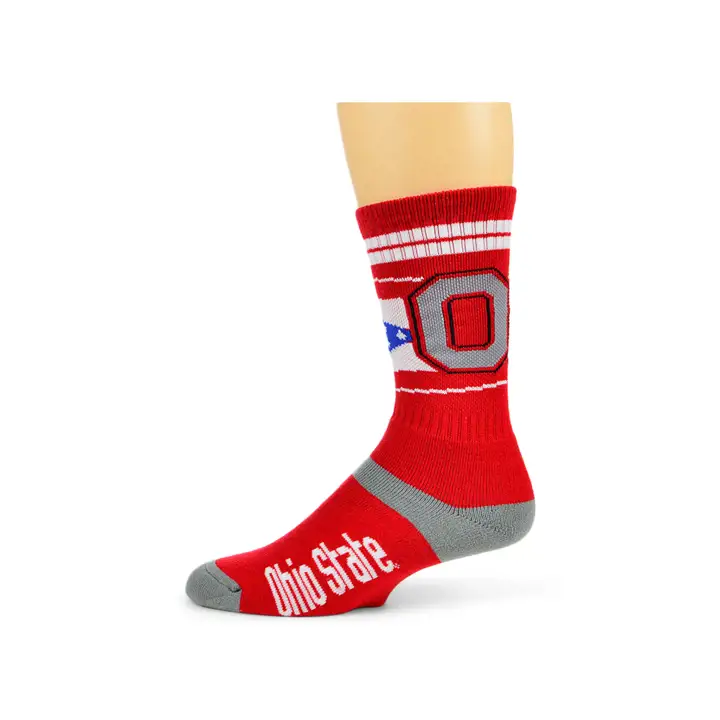 Chaussettes rayées rouges NCAA Buckeyes de l'Ohio State