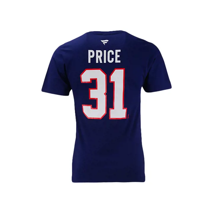 T-shirt authentique des Canadiens de Montréal LNH avec nom et numéro Carey Price, marine