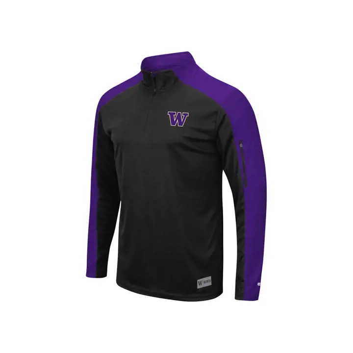 Washington Huskies NCAA Apu Promo 1/4 Zip 19 noir/mauve