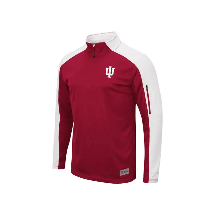 Haut zippé 1/4 Indiana Hoosiers NCAA Apu Promo 19 crim/wht