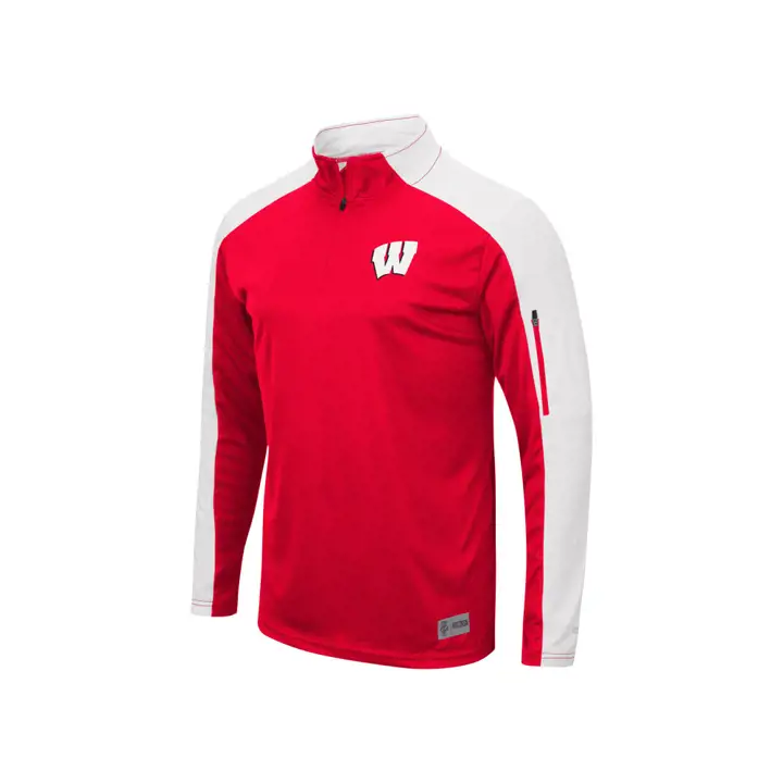 Wisconsin Badgers NCAA Apu Promo 1/4 Zip 19 rouge/blanc