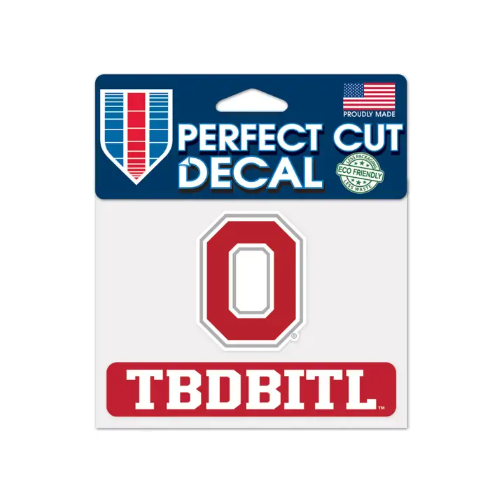 "Autocollant prédécoupé Ohio State Buckeyes 10x12,5 cm - TBDBITL rouge/bl"