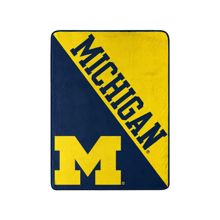 "Couverture Micro Raschel Michigan Wolverines 46x60 \"Demi-teinte\""