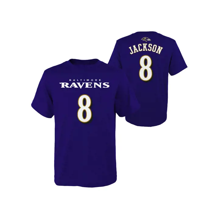 T-shirt Baltimore Ravens NFL pour jeune, joueur principal Lamar Jackson