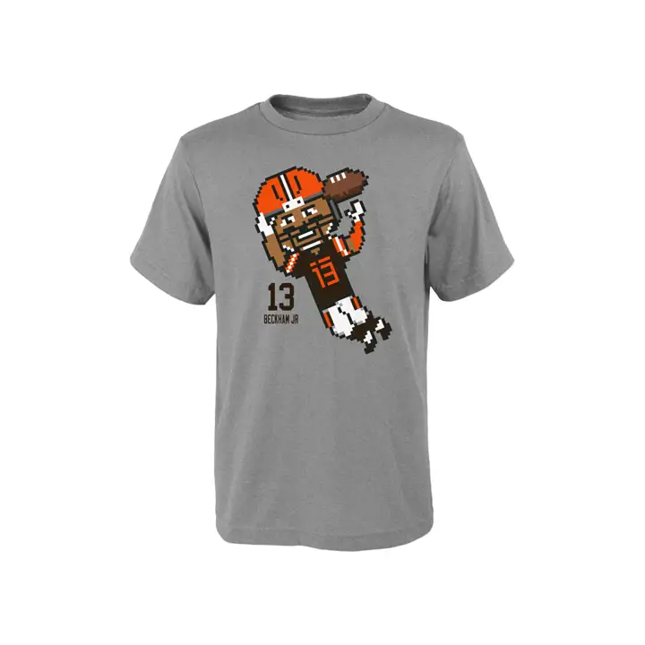 T-shirt Enfant BROWNS NFL Pixel Player Odell Beckham Jr. GRIS