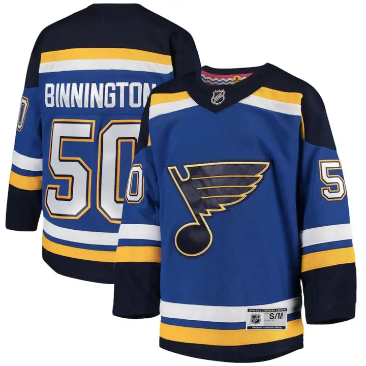 Maillot Réplique Jeune Joueur NHL Blues Jordan Binnington rbl