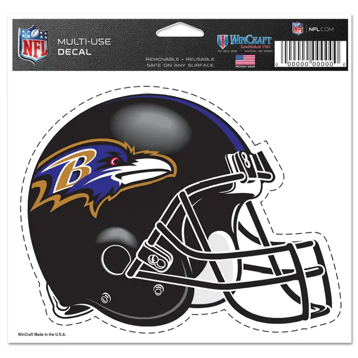 BALTIMORE RAVENS Décalcomanie découpée 4x4 ast