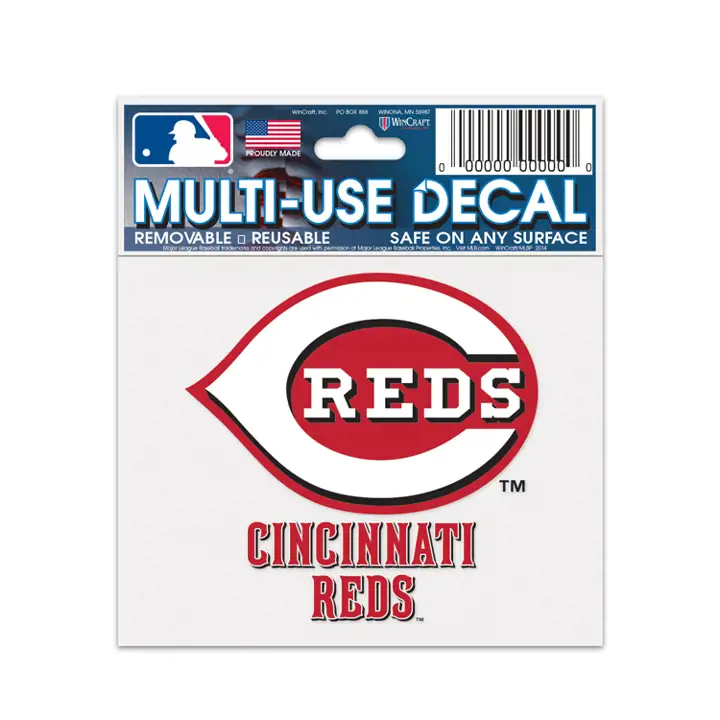 CINCINNATI REDS Décalcomanie découpée 4x4 ast