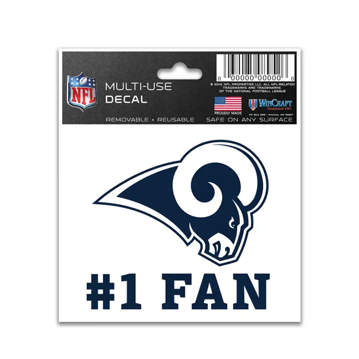 LOS ANGELES RAMS Autocollant Découpé 4x4 ast