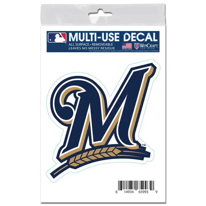 Autocollant prédécoupé MILWAUKEE BREWERS 4x4 ast