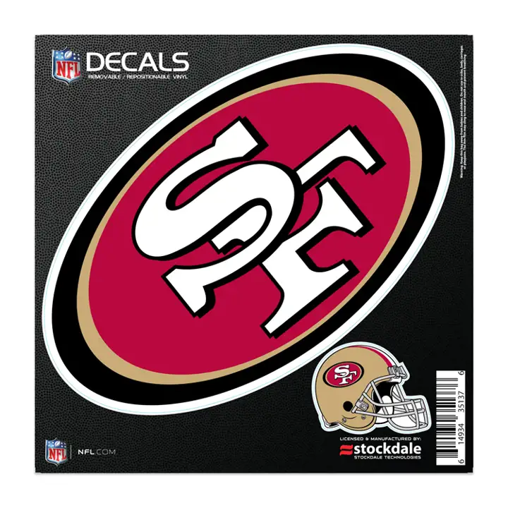 Autocollant découpé SAN FRANCISCO 49ERS 8x8 ast