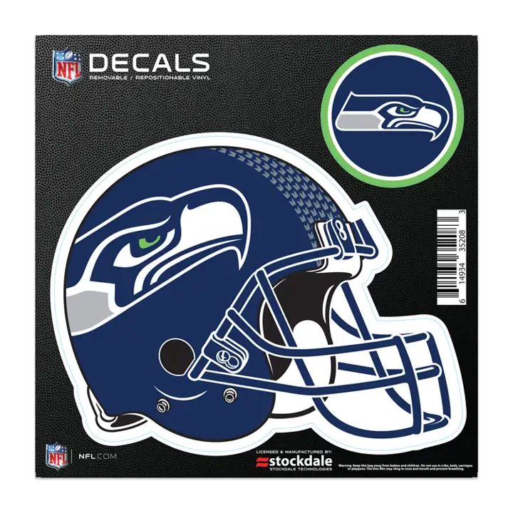 SEATTLE SEAHAWKS Autocollant découpé 8x8 ast