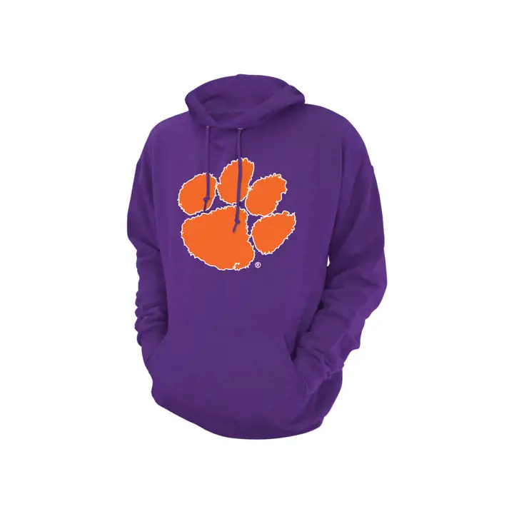 Sweat-shirt à capuche grand logo sérigraphié Clemson Tigers NCAA p