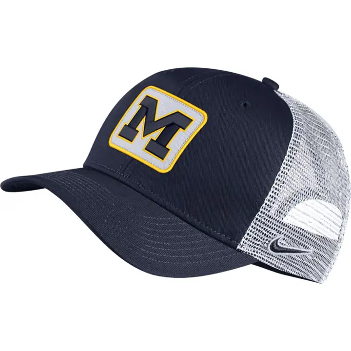 Michigan Wolverines NCAA NK Patch Trucker BLEU MARINE/BLANC