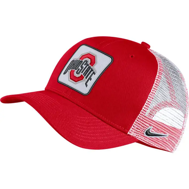 Casquette de camionneur Ohio State NCAA NK avec écusson rouge/blanc