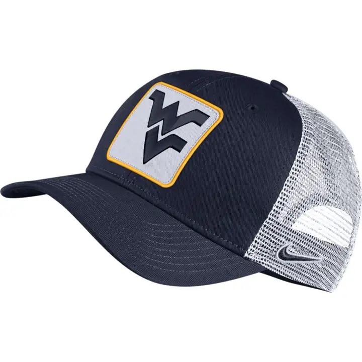 West Virginia Mountaineers NCAA NK Patch Trucker BLEU MARINE/BLANC