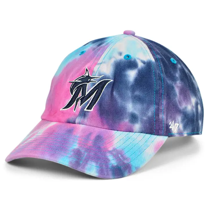 Casquette MLB Miami Marlins Tie Dye réglable pour femme