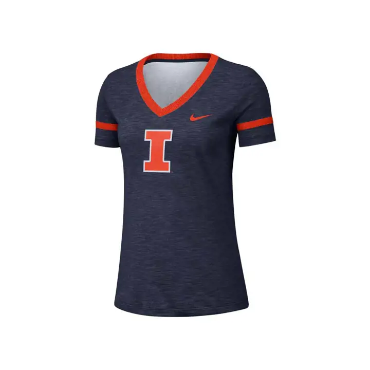 T-shirt col en V flammé femme NCAA Illinois Fighting Illini 20