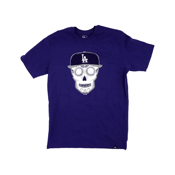 T-shirt à visière plate Los Angeles Dodgers MLB Sugar Skull rbl