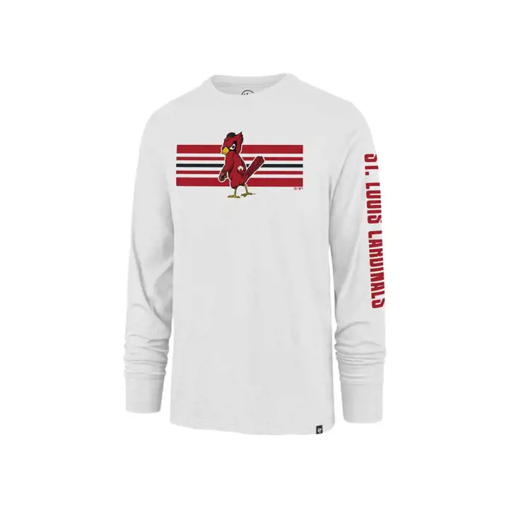 T-shirt MLB St. Louis Cardinals à rayures horizontales manches longues blanc
